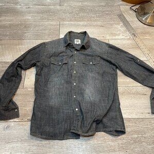 PAPER DENIM & CLOTH DENIM MEN'S WESTERN L/S SNAP SHIRT Large
